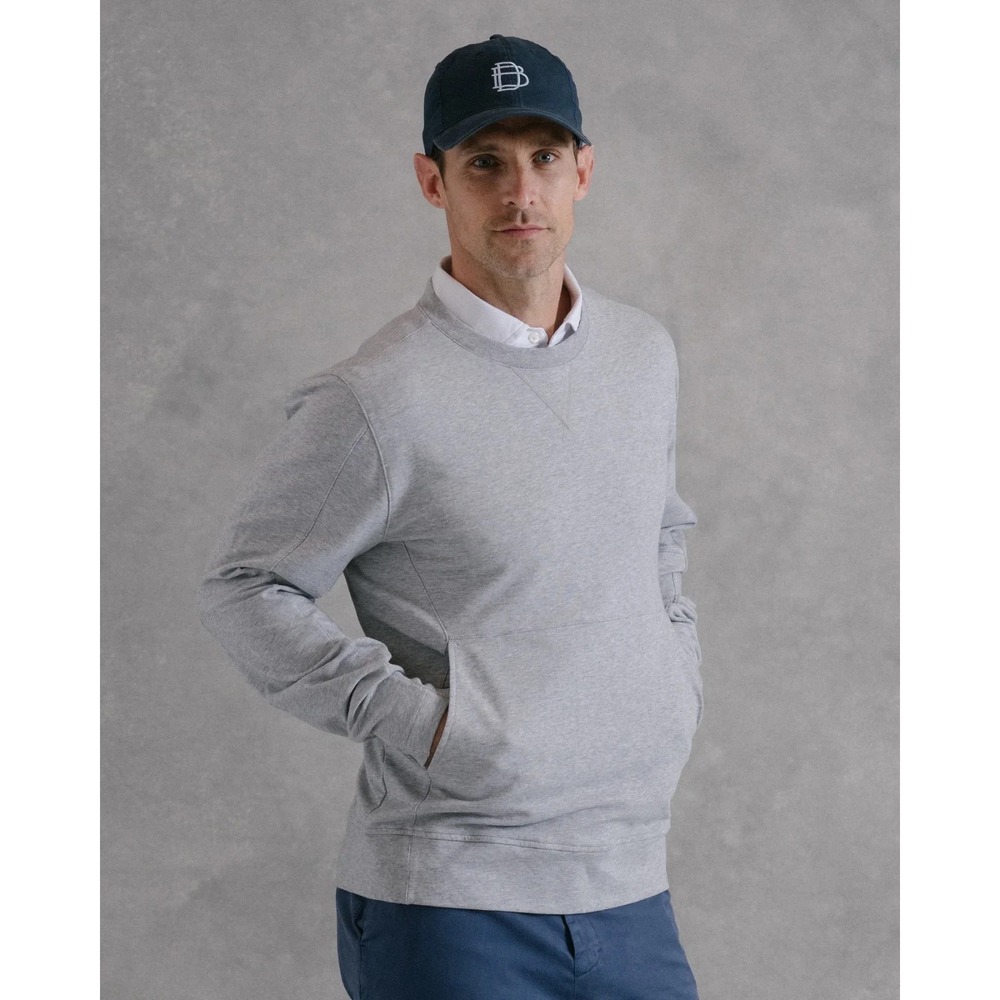 B Draddy Russ French Terry Cotton Crewneck in Heather Grey Men XL Golf NWT $198